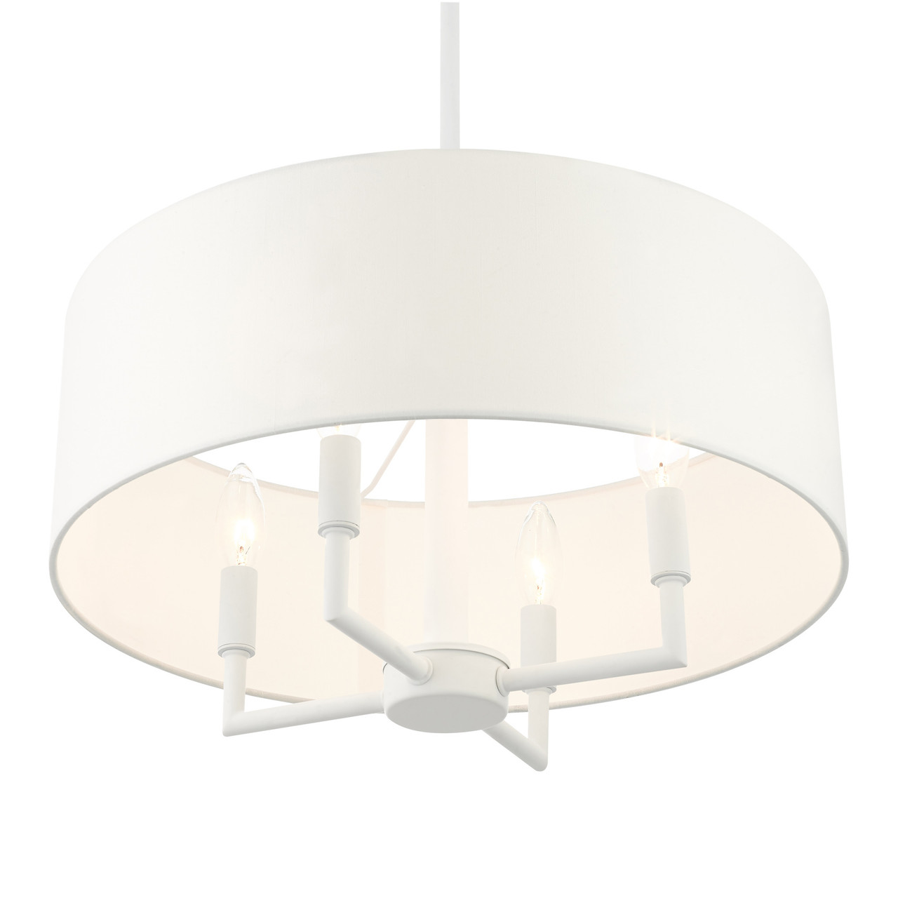 LIVEX LIGHTING 49374-03 Meridian 4 Lt White Pendant Chandelier