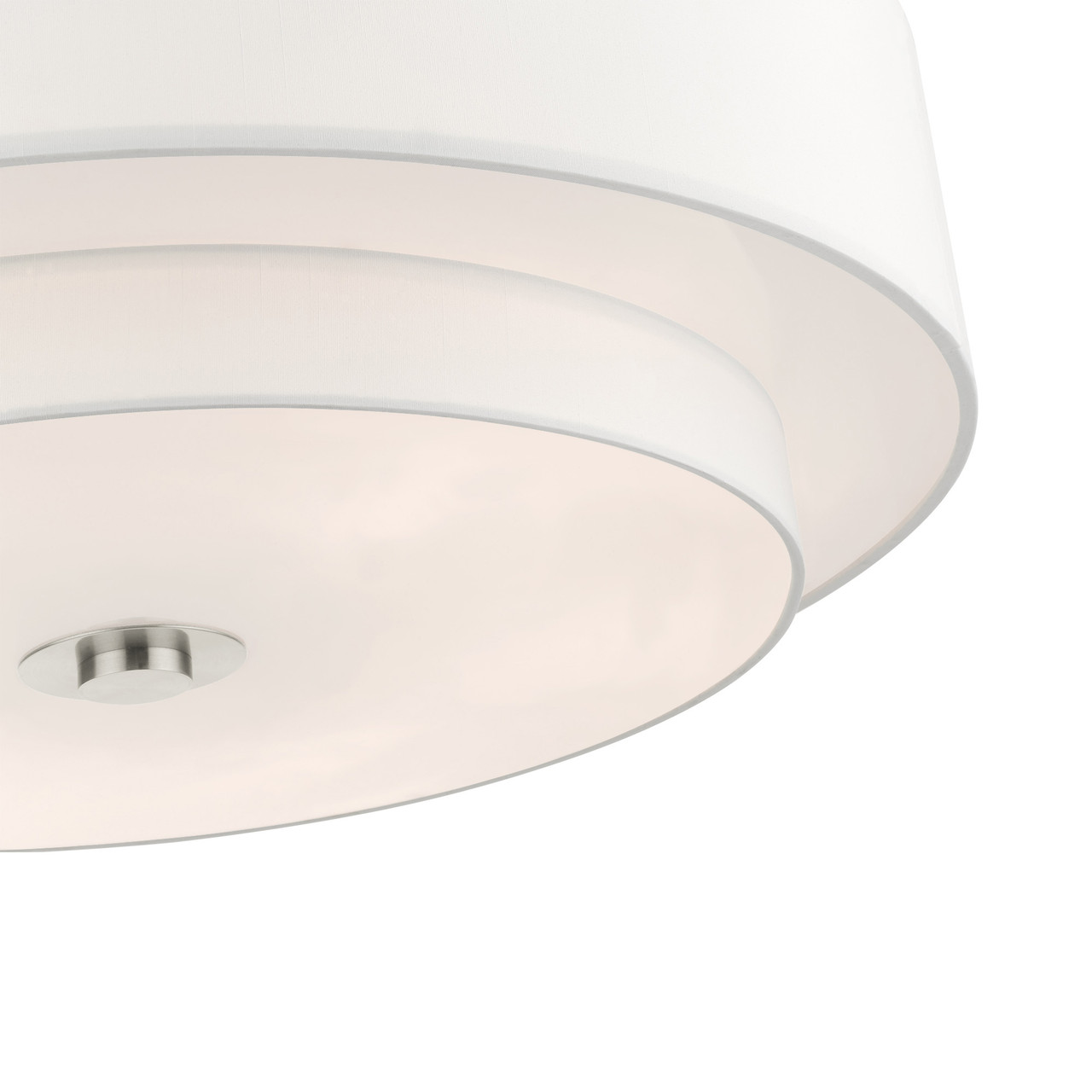 LIVEX LIGHTING 45799-91 Meridian 6 Lt Brushed Nickel Semi Flush