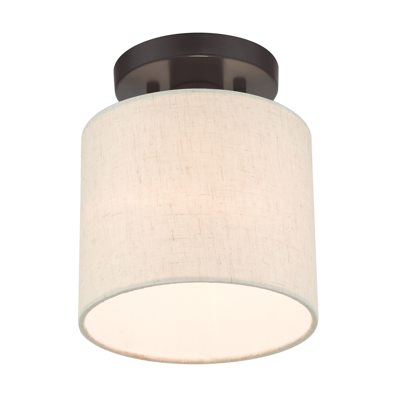 LIVEX LIGHTING 49807-92 Meadow 1 Lt English Bronze  Semi Flush