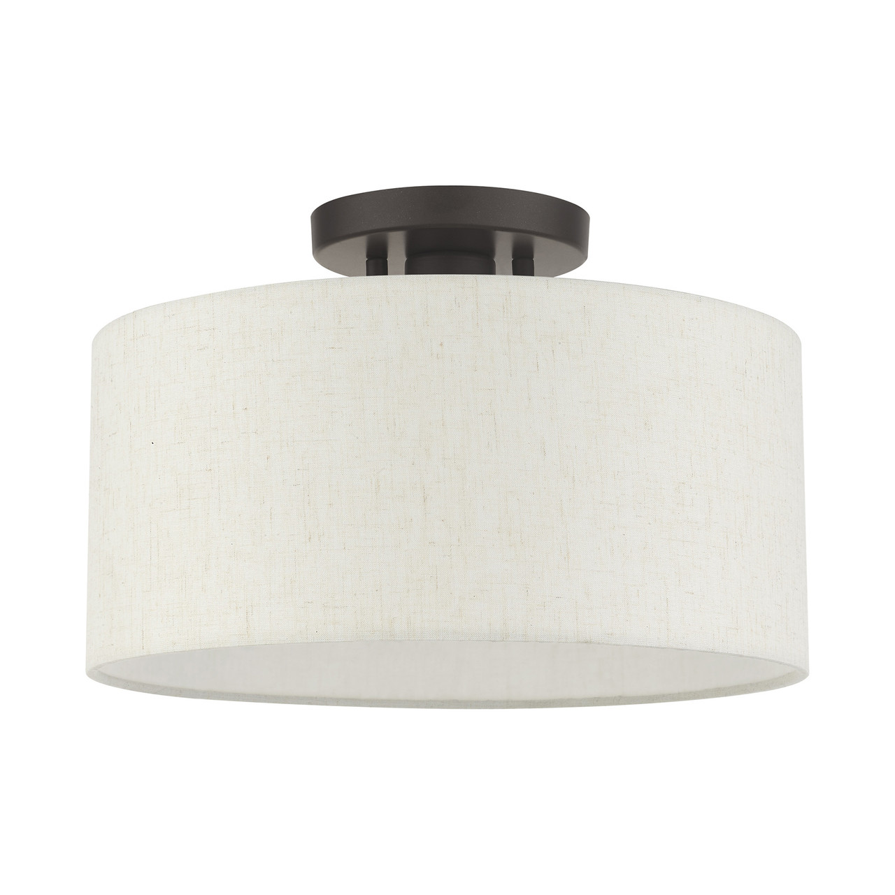 LIVEX LIGHTING 49809-92 Meadow 1 Lt English Bronze  Semi Flush