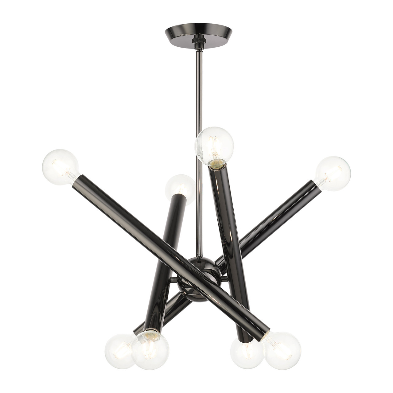 LIVEX LIGHTING 45584-46 Stafford 8 Lt Black Chrome Chandelier