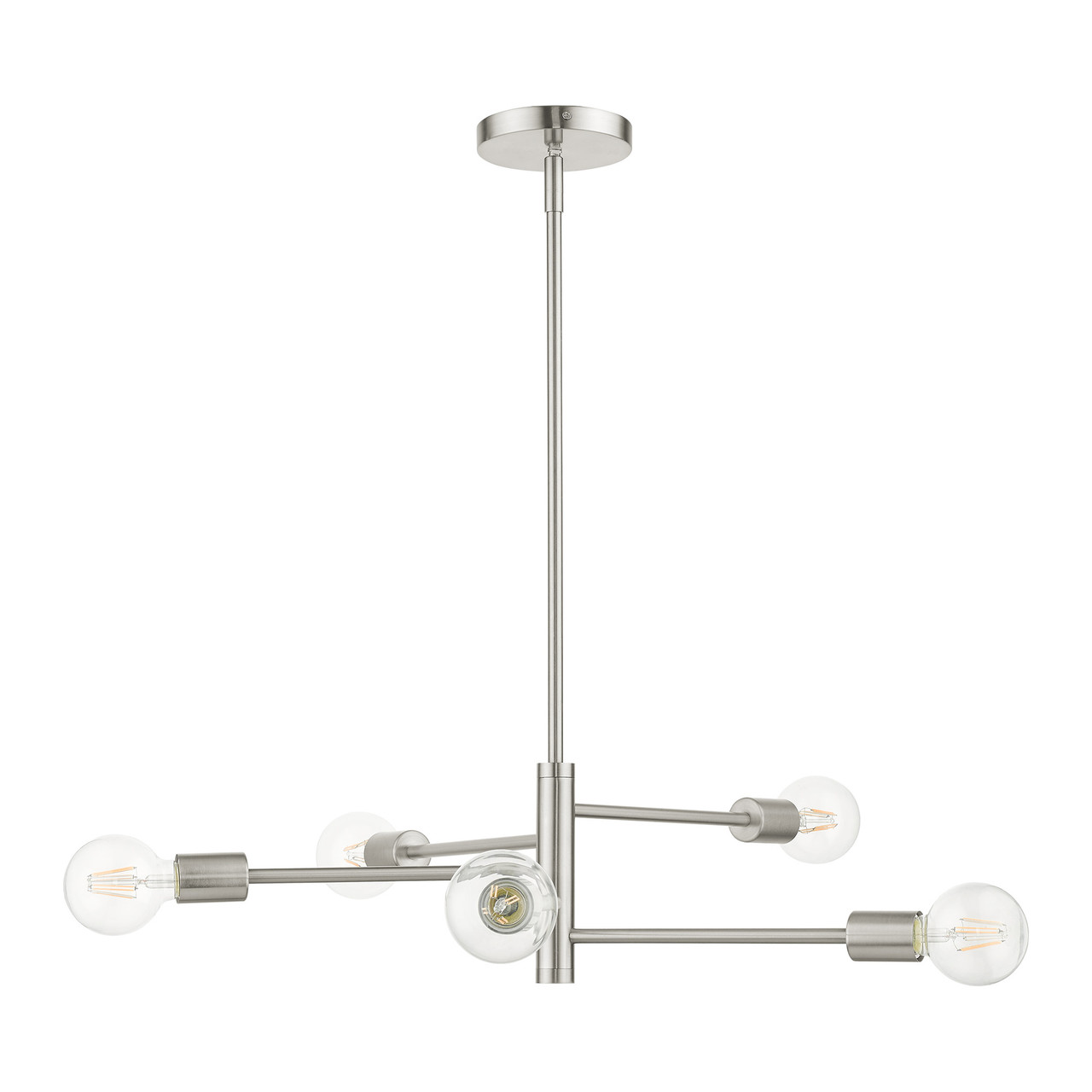 LIVEX LIGHTING 45865-91 Bannister 5 Lt Brushed Nickel Chandelier
