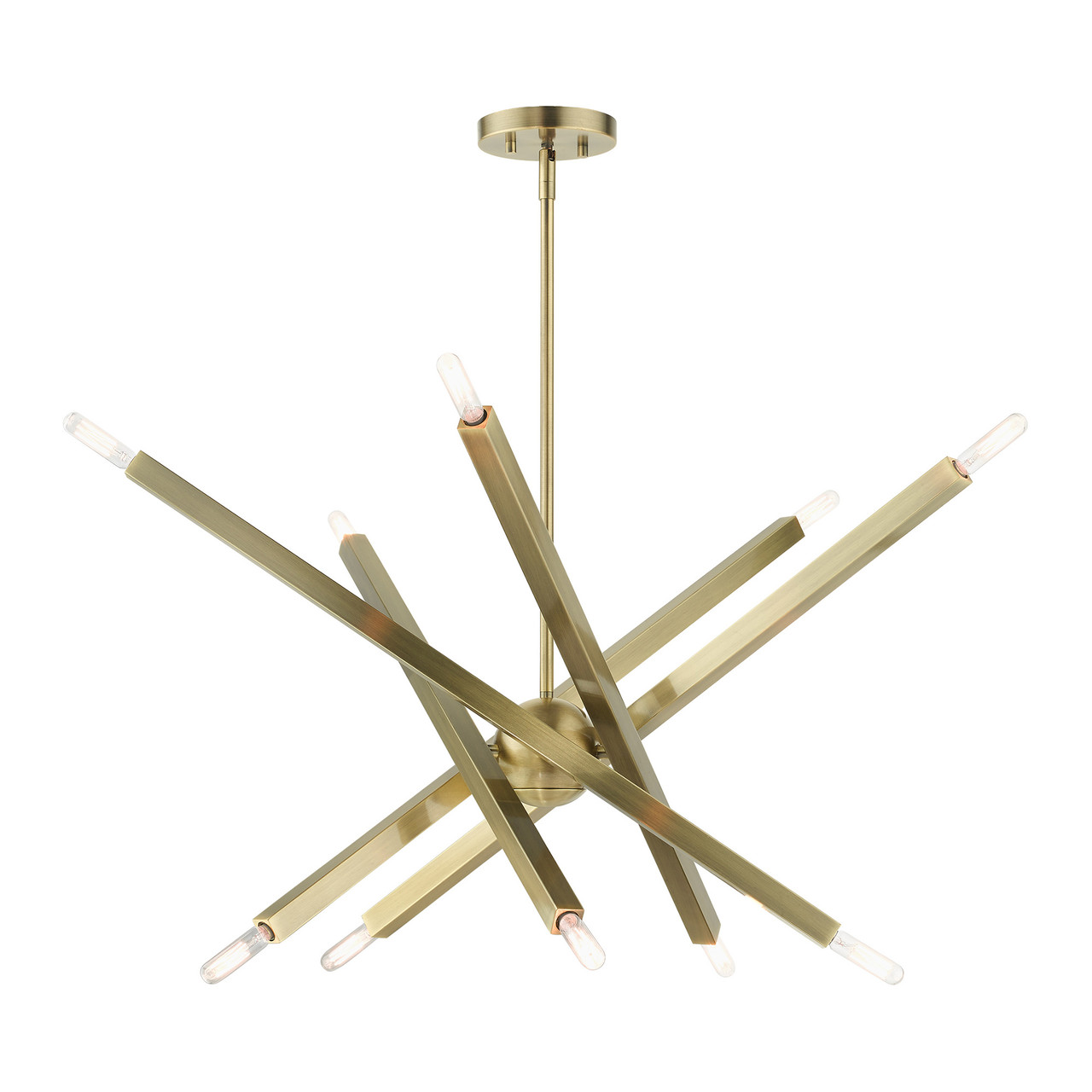 LIVEX LIGHTING 46986-01 Monaco 10 Lt Antique Brass Chandelier