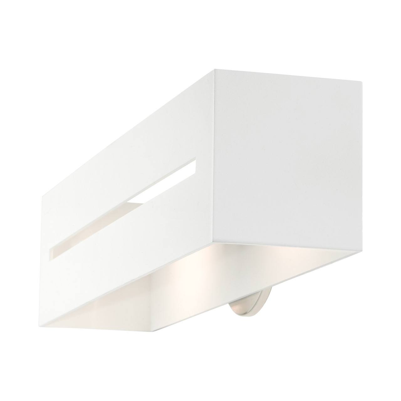 LIVEX LIGHTING 16682-13 Soma 2 Lt Textured White with Brushed Nickel Finish Accents ADA Vanity Sconce