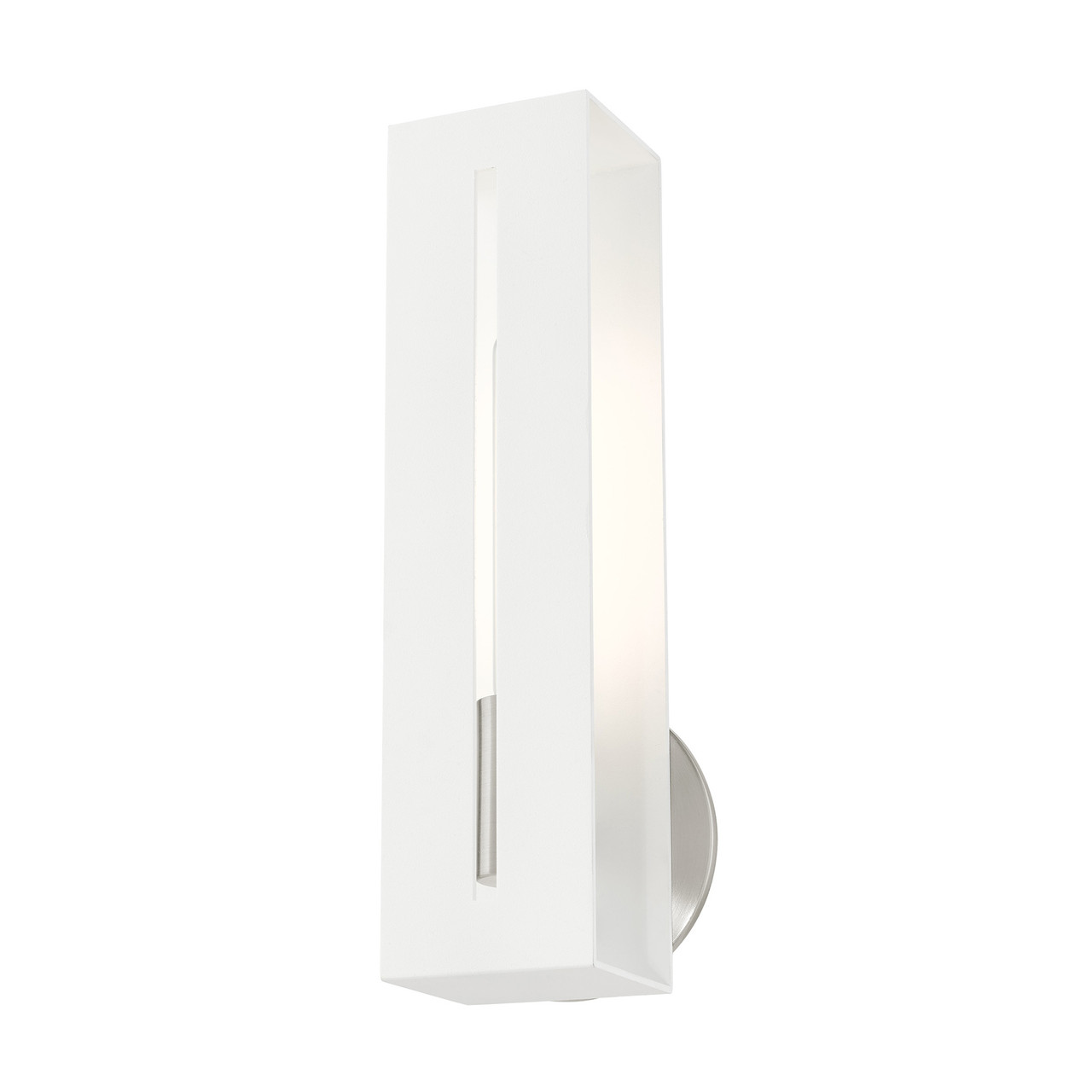 LIVEX LIGHTING 45953-13 1 Light Textured White with Brushed Nickel Finish Accents