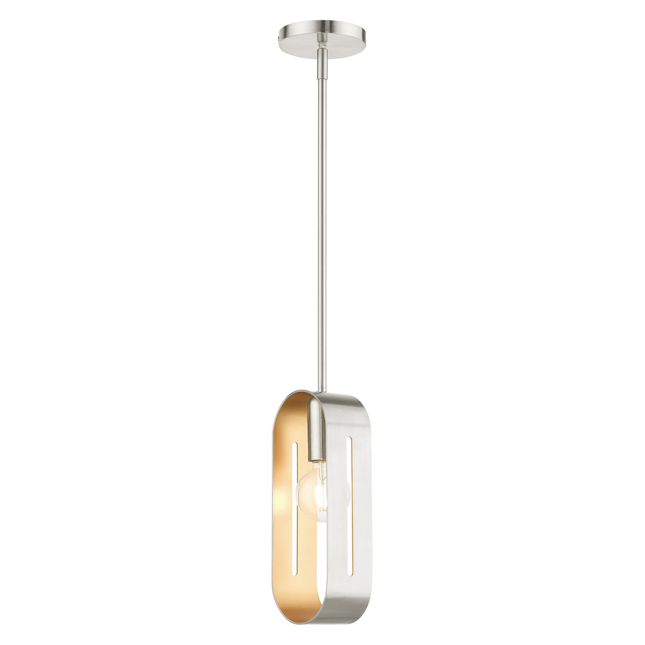 LIVEX LIGHTING 45761-91 Ravena 1 Lt Brushed Nickel Pendant