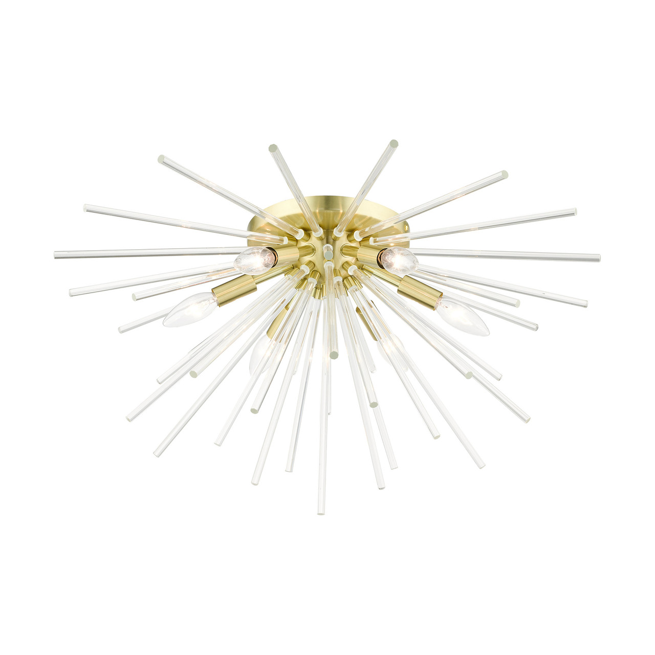 LIVEX LIGHTING 41251-12 Utopia 6 Lt Satin Brass  Flush Mount