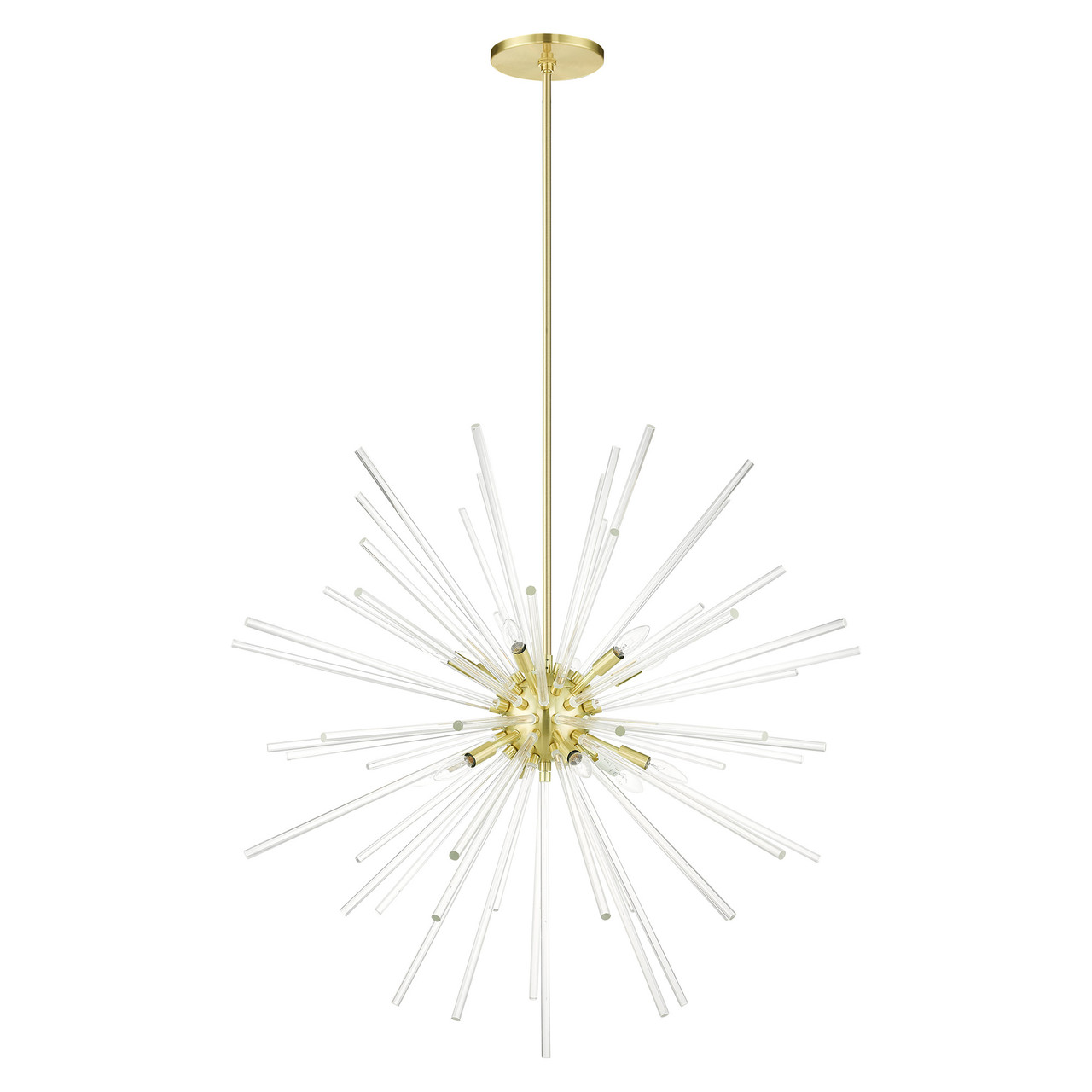 LIVEX LIGHTING 41259-12 Utopia 12 Lt Satin Brass  Foyer Pendant Chandelier