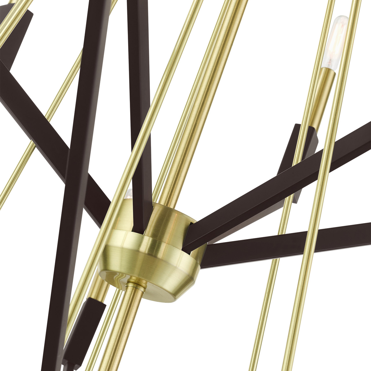 LIVEX LIGHTING 51169-12 Beckett 18 Lt Satin Brass  Foyer Chandelier