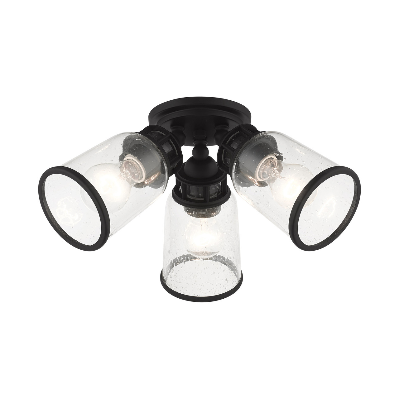 LIVEX LIGHTING 45503-04 Lawrenceville 3 Lt Black  Flush Mount