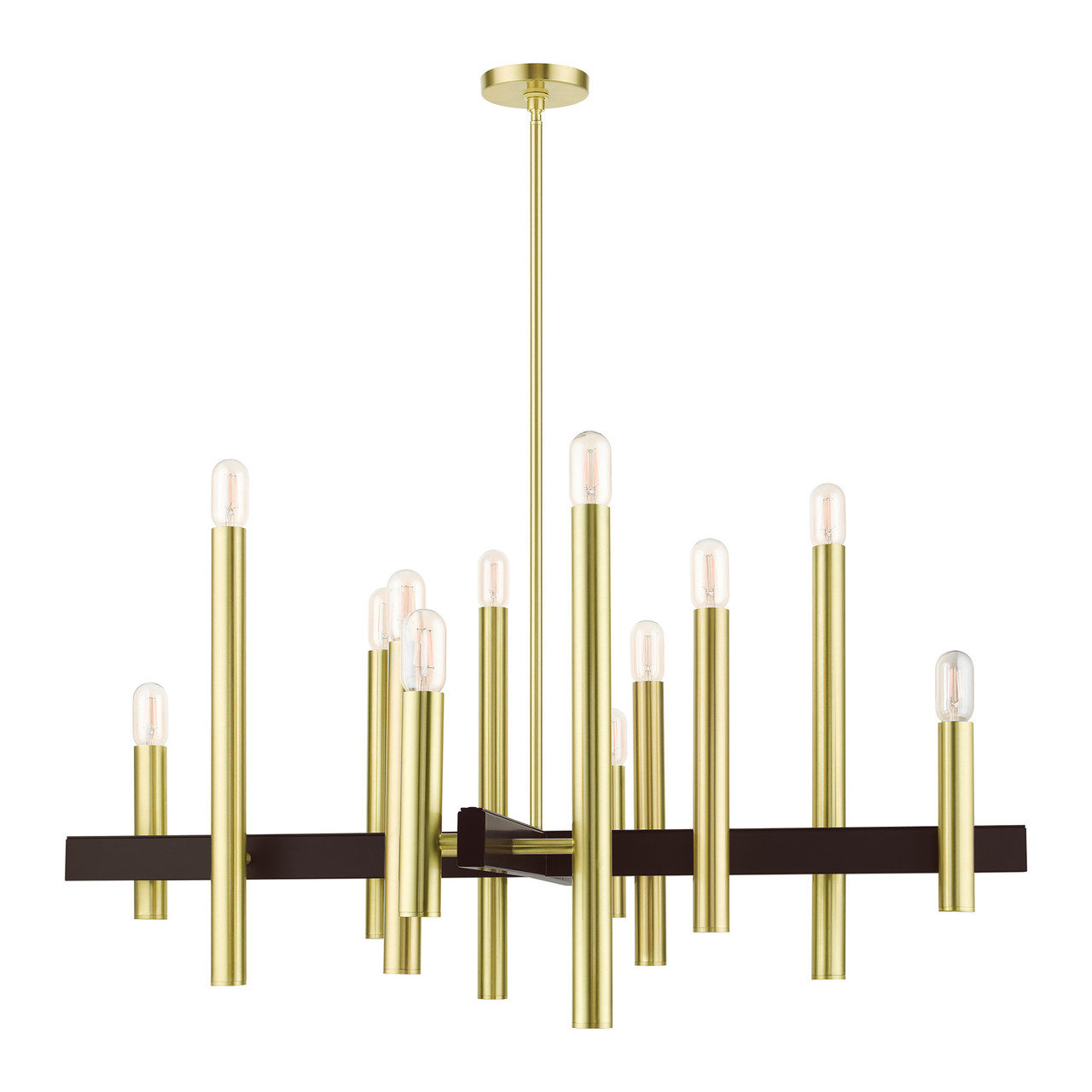 LIVEX LIGHTING 49999-12 Helsinki 12 Lt Satin Brass Chandelier