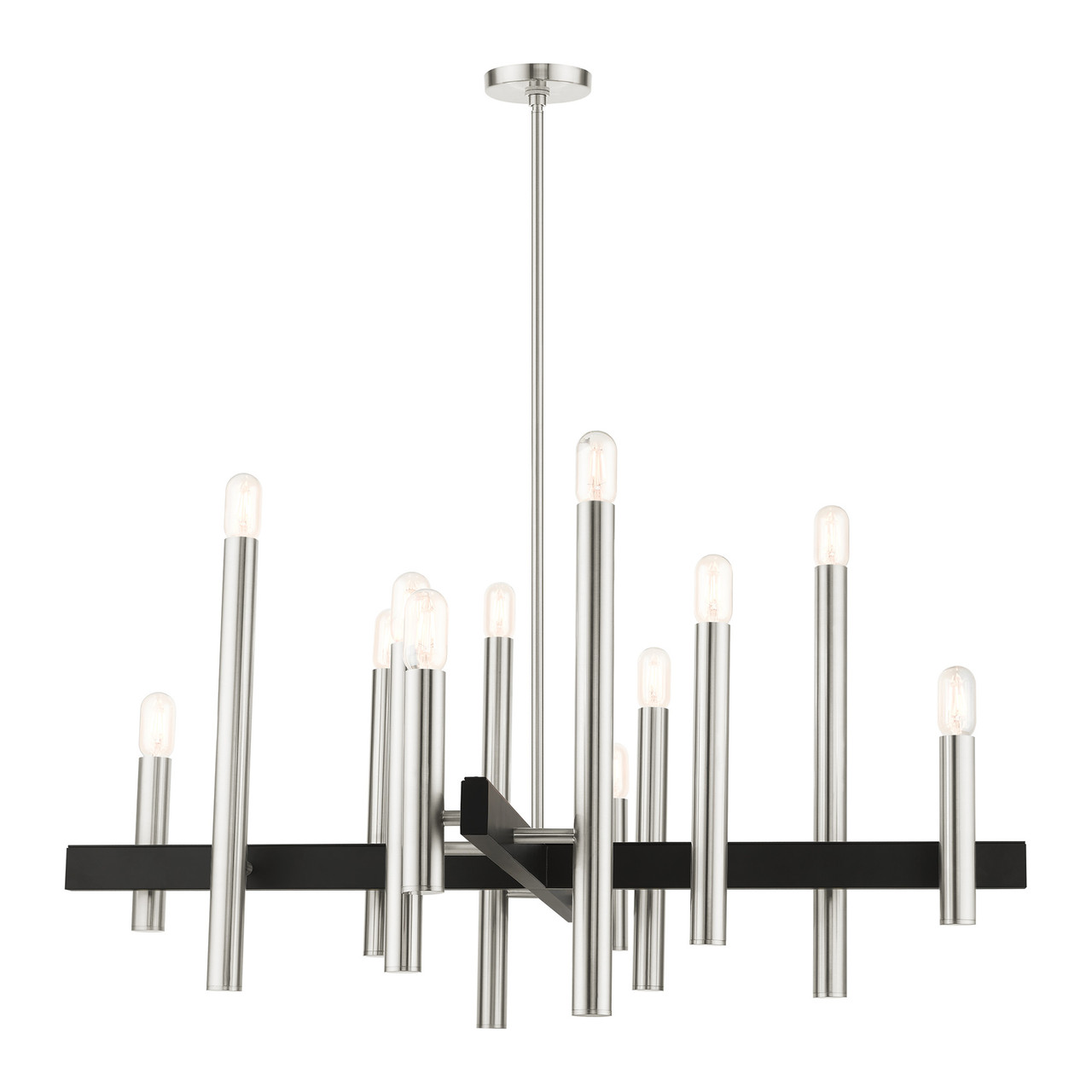 LIVEX LIGHTING 49999-91 Helsinki 12 Lt Brushed Nickel Chandelier