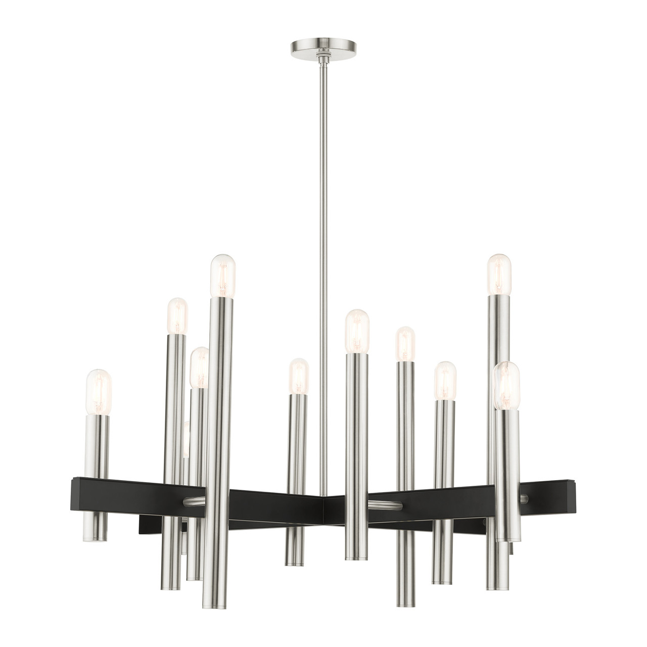 LIVEX LIGHTING 49999-91 Helsinki 12 Lt Brushed Nickel Chandelier