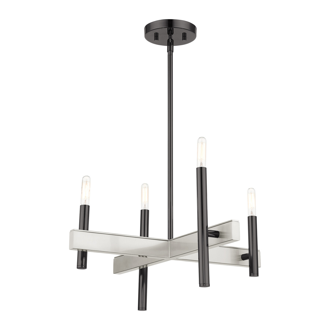 LIVEX LIGHTING 49344-46 Denmark 4 Lt Black Chrome  Chandelier