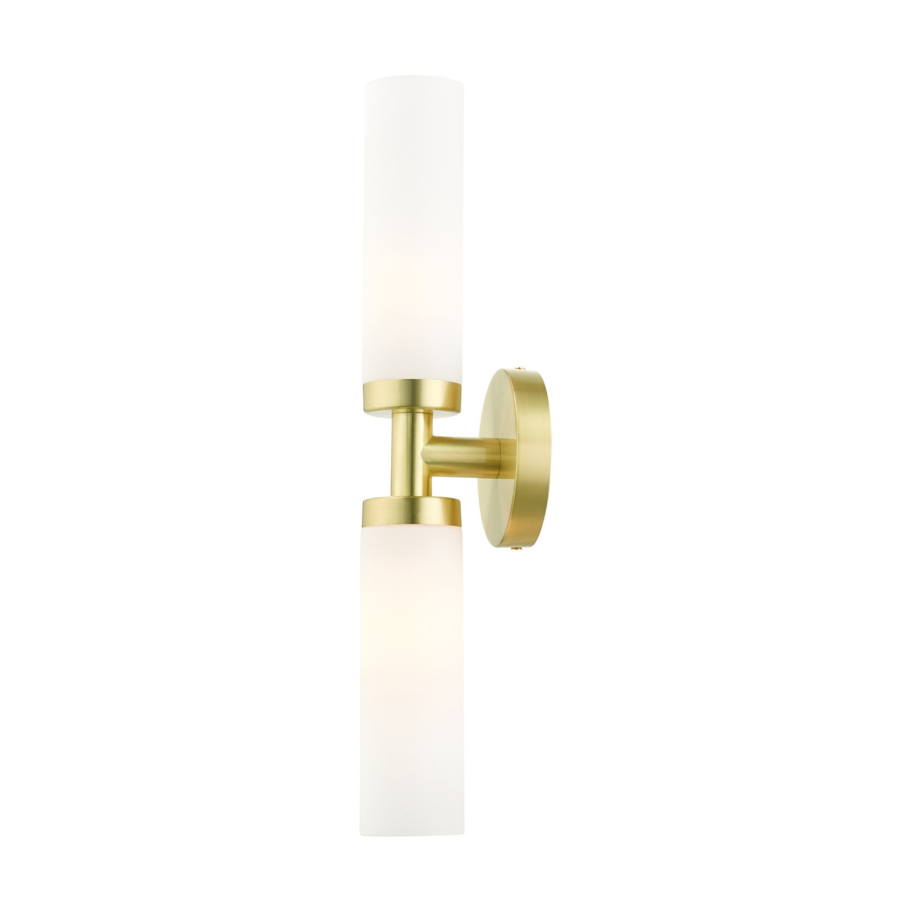 LIVEX LIGHTING 10104-12 Aero 2 Lt Satin Brass ADA Vanity Sconce