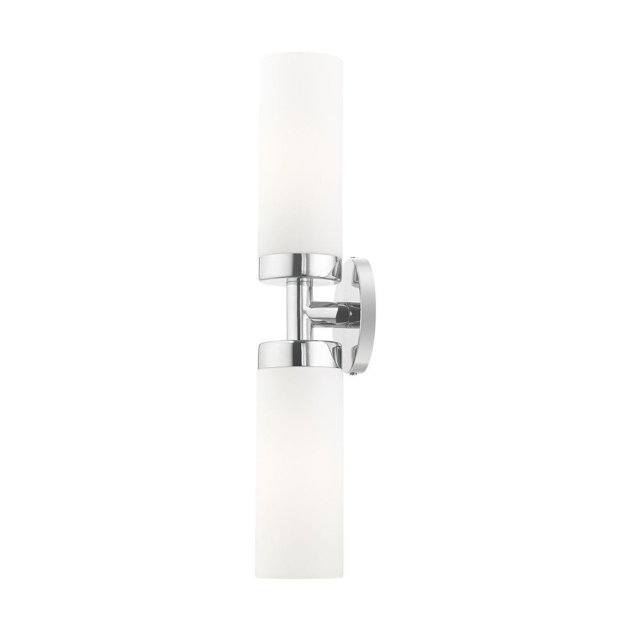 LIVEX LIGHTING 15072-05 Aero 2 Lt Polished Chrome ADA Vanity Sconce