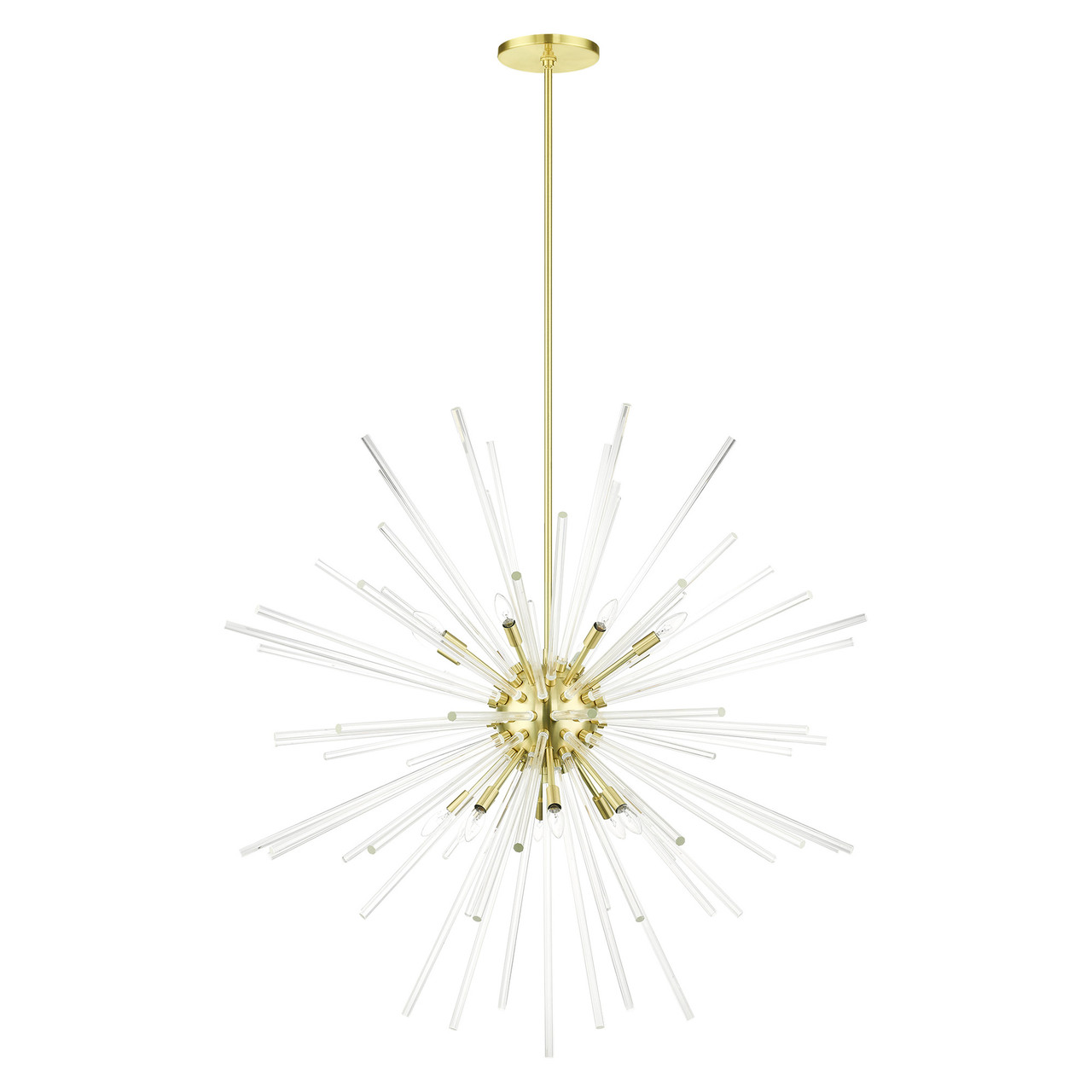 LIVEX LIGHTING 41260-12 Utopia 16 Lt Satin Brass  Foyer Pendant Chandelier