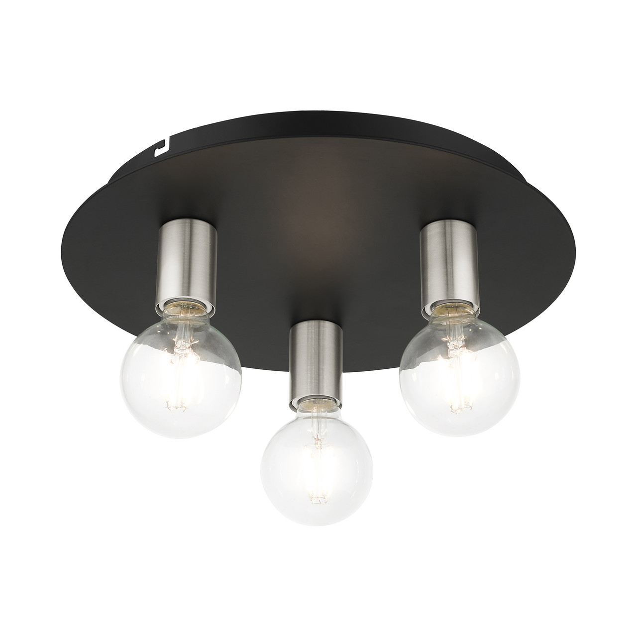 LIVEX LIGHTING 45873-04 Hillview 3 Lt Black Flush Mount