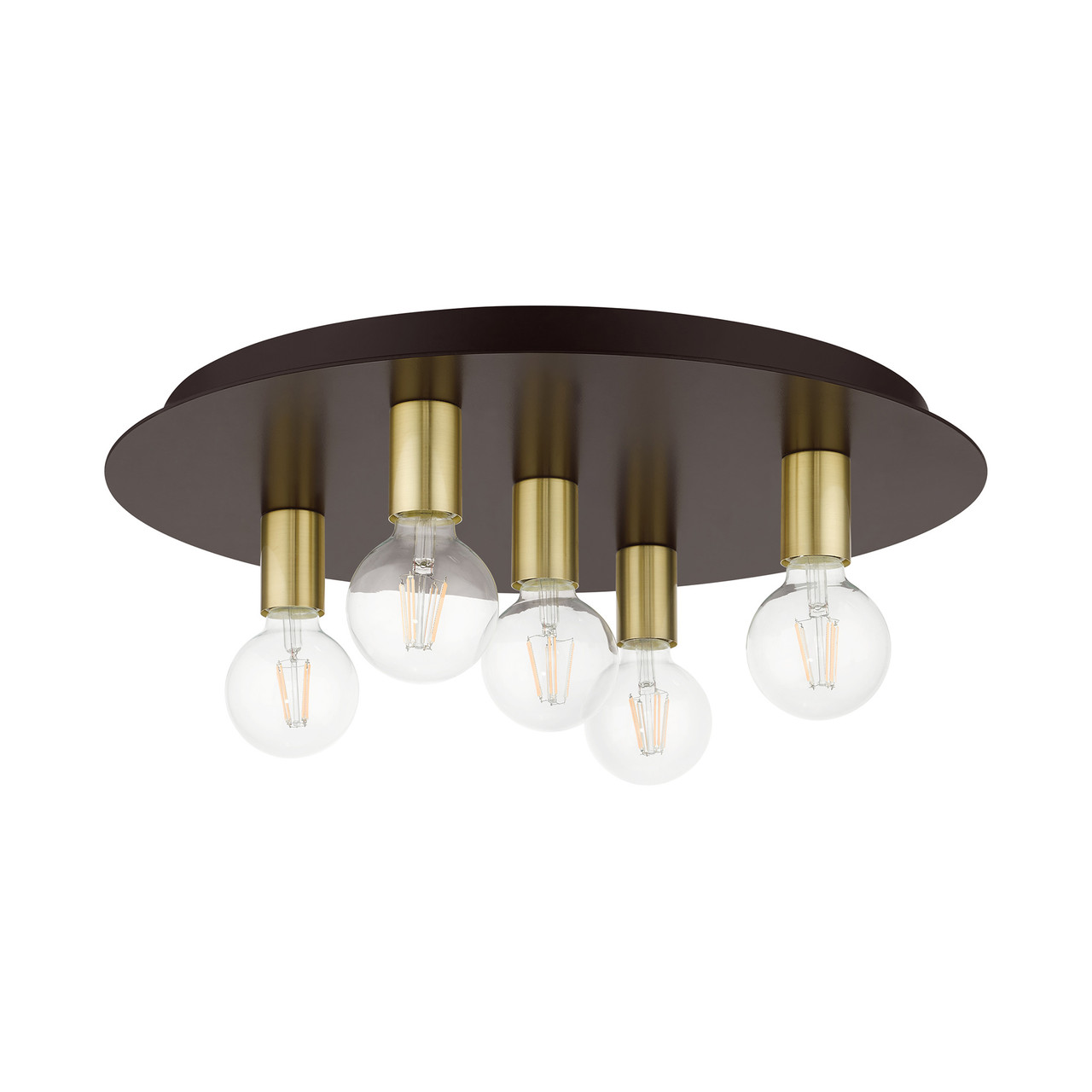 LIVEX LIGHTING 45875-07 Hillview 5 Lt Bronze Flush Mount