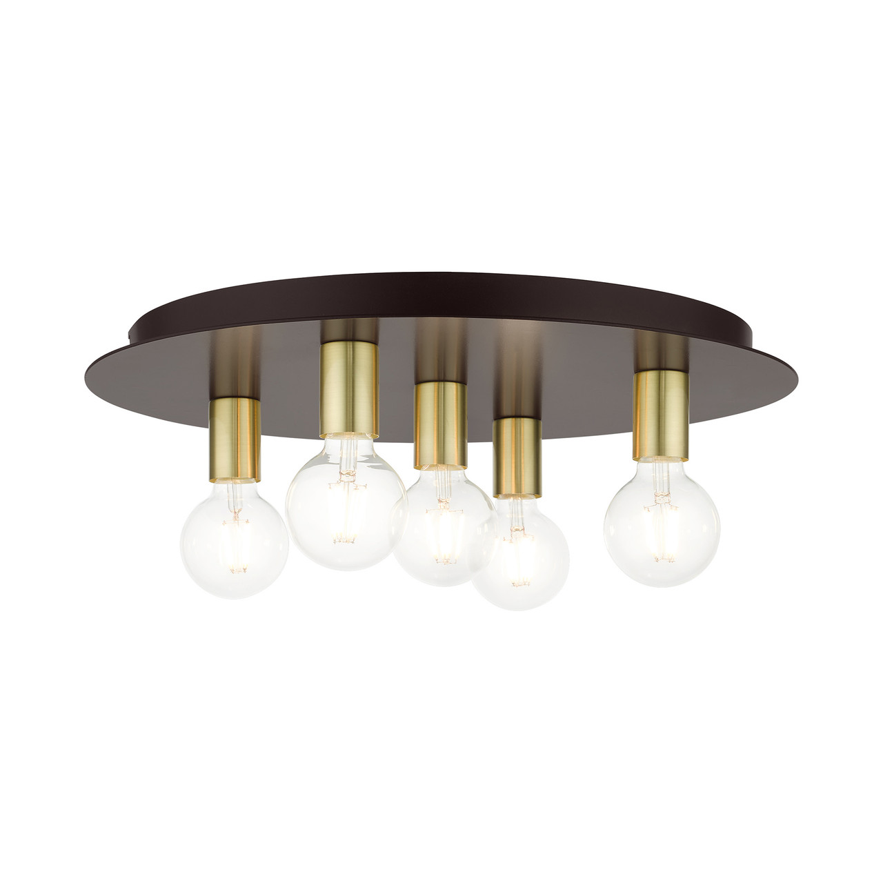 LIVEX LIGHTING 45875-07 Hillview 5 Lt Bronze Flush Mount