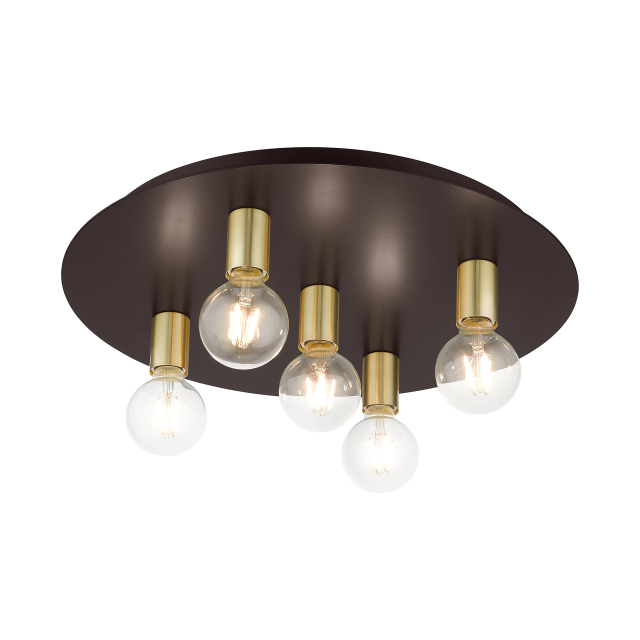 LIVEX LIGHTING 45875-07 Hillview 5 Lt Bronze Flush Mount