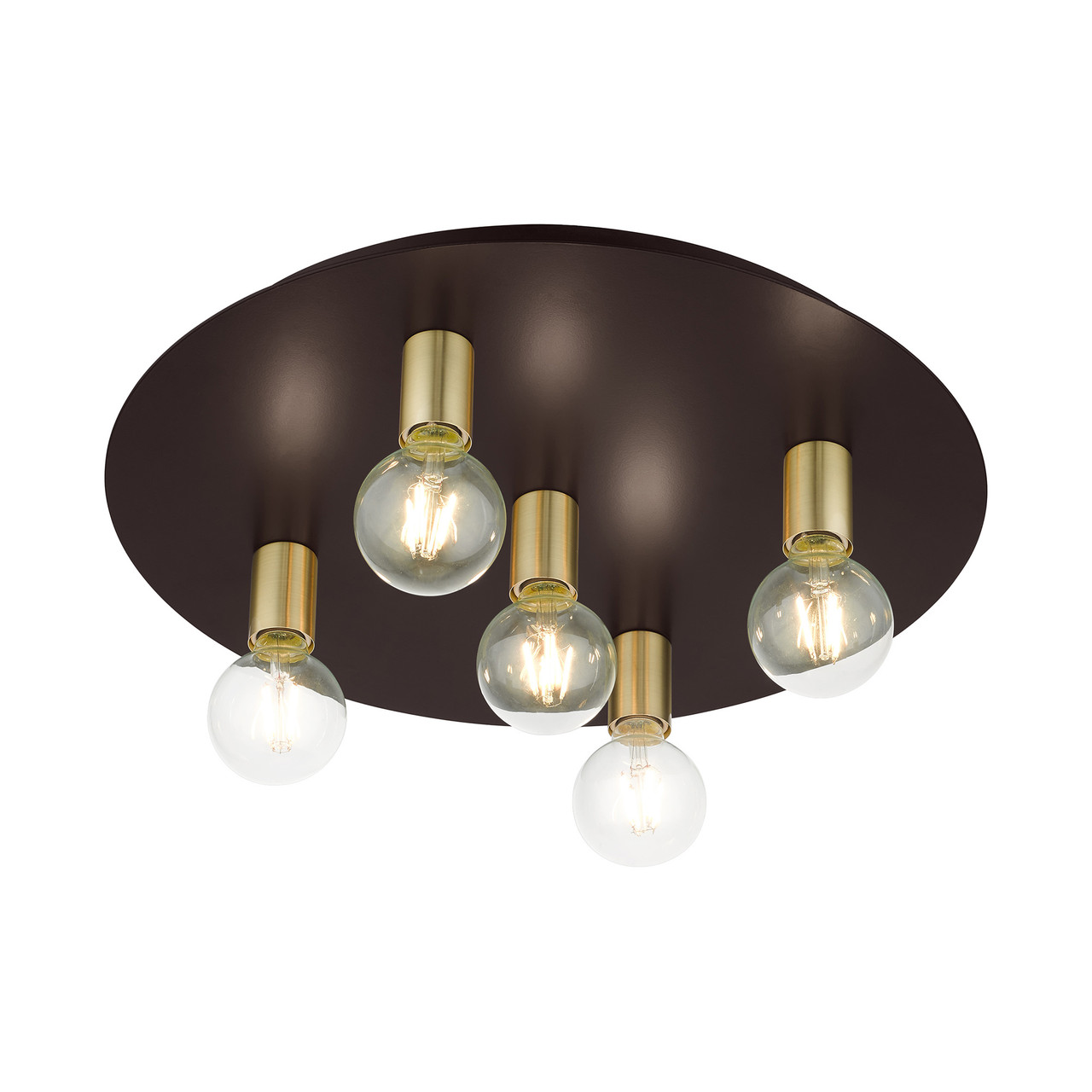 LIVEX LIGHTING 45875-07 Hillview 5 Lt Bronze Flush Mount