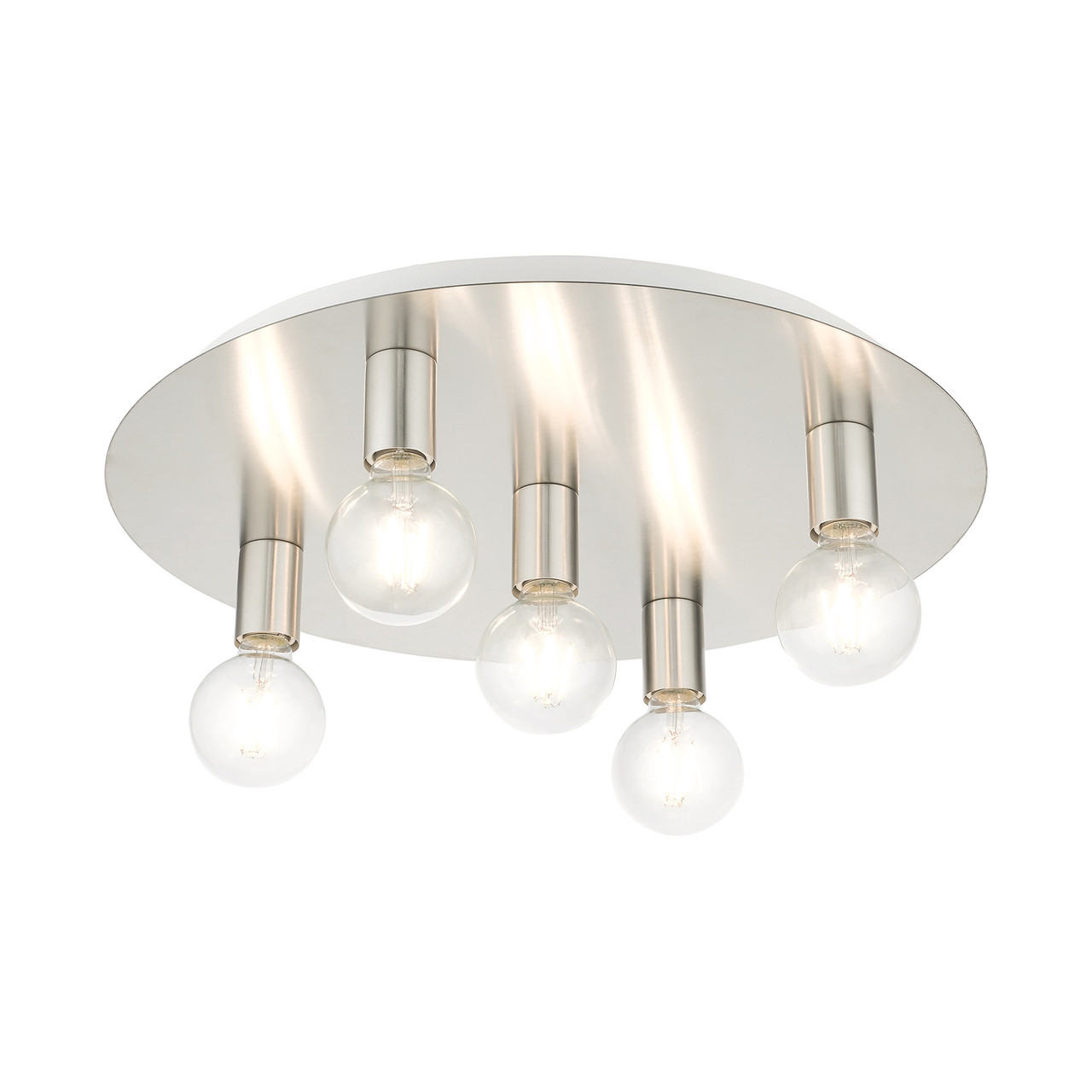 LIVEX LIGHTING 45875-91 Hillview 5 Lt Brushed Nickel Flush Mount