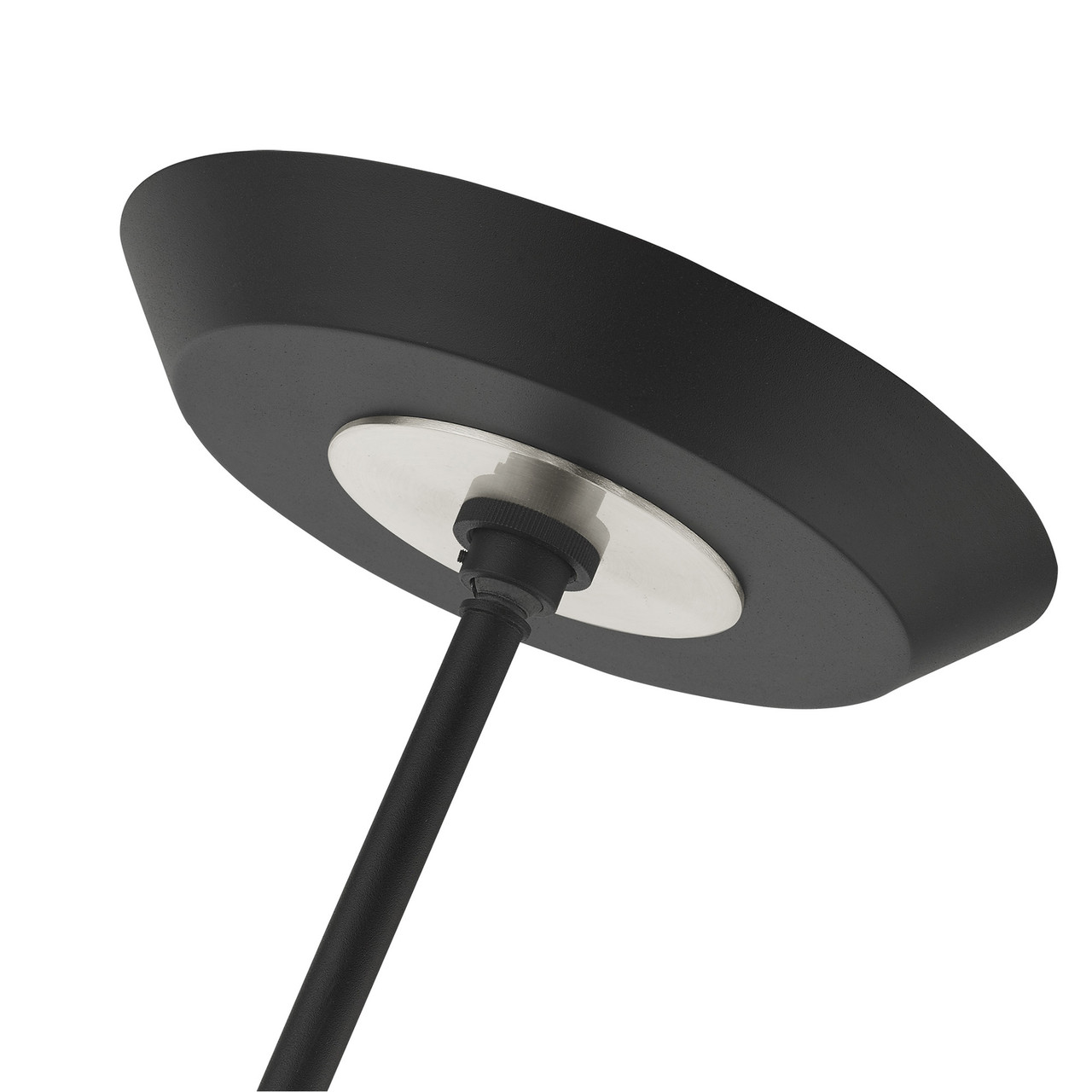 LIVEX LIGHTING 49733-14 Archer 4 Lt Textured Black with Brushed Nickel Accents Chandelier