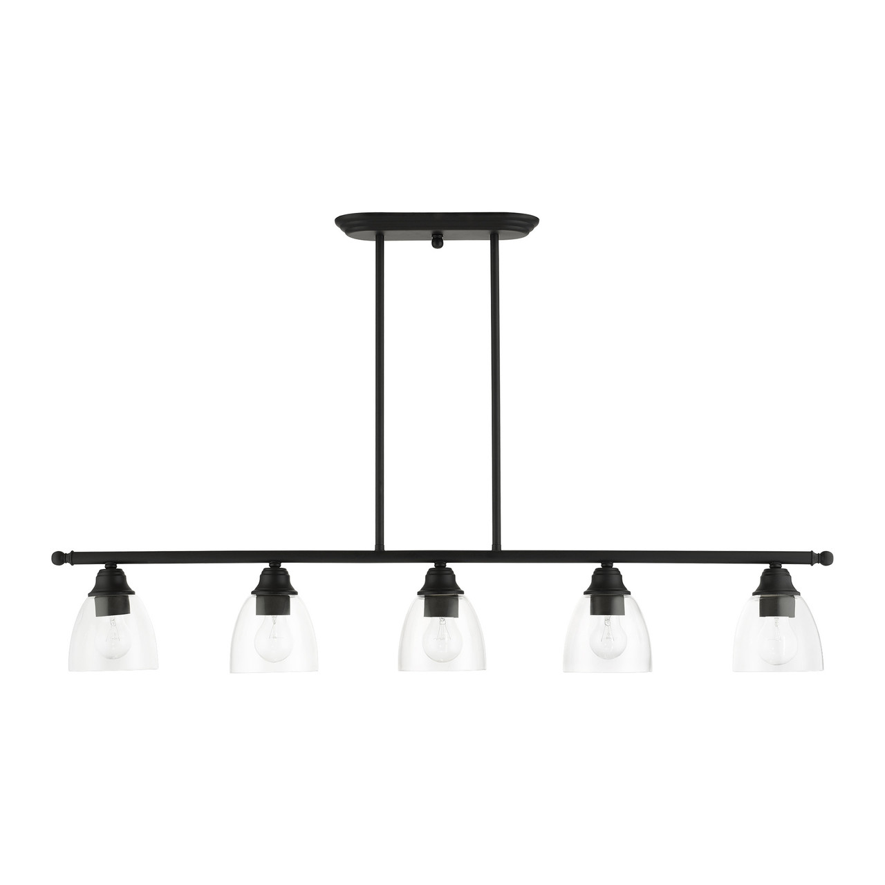 LIVEX LIGHTING 46338-04 Montgomery 5 Lt Black Linear Chandelier