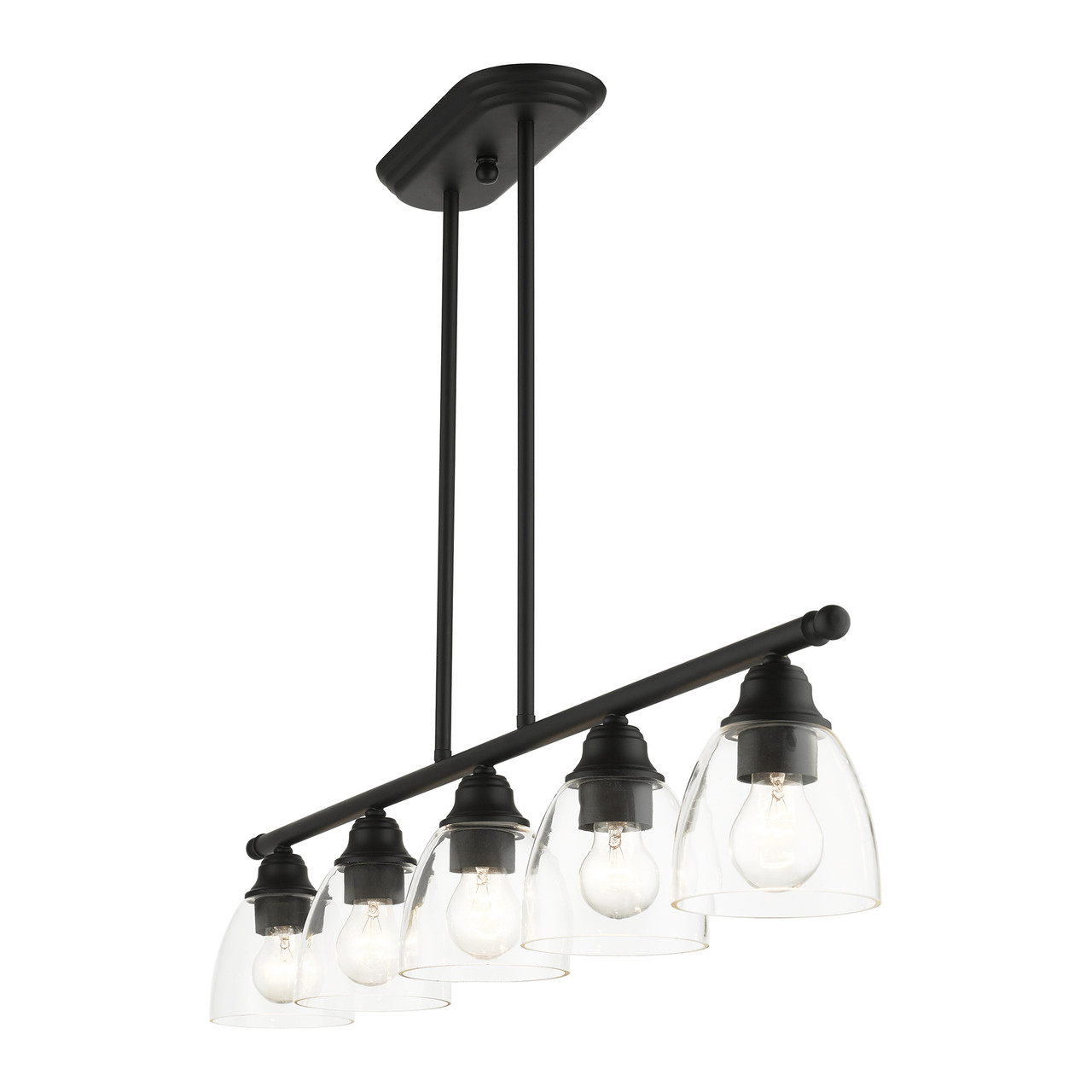 LIVEX LIGHTING 46338-04 Montgomery 5 Lt Black Linear Chandelier