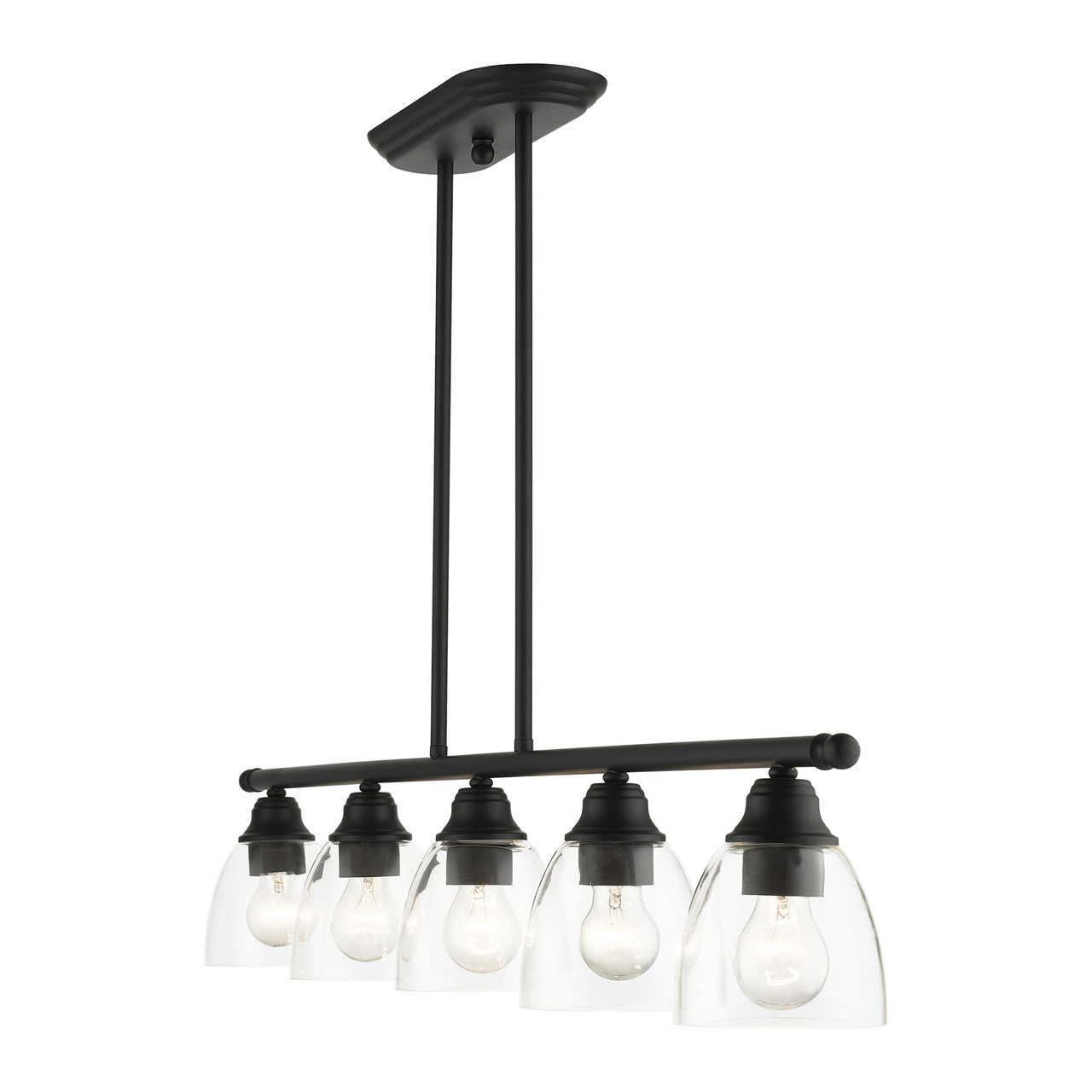 LIVEX LIGHTING 46338-04 Montgomery 5 Lt Black Linear Chandelier