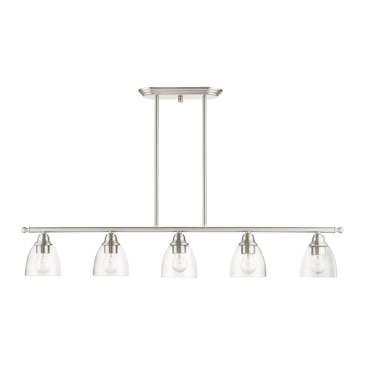 LIVEX LIGHTING 46338-91 Montgomery 5 Lt Brushed Nickel Linear Chandelier