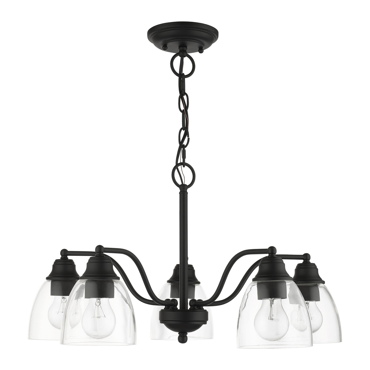 LIVEX LIGHTING 46335-04 Montgomery 5 Lt Black Chandelier