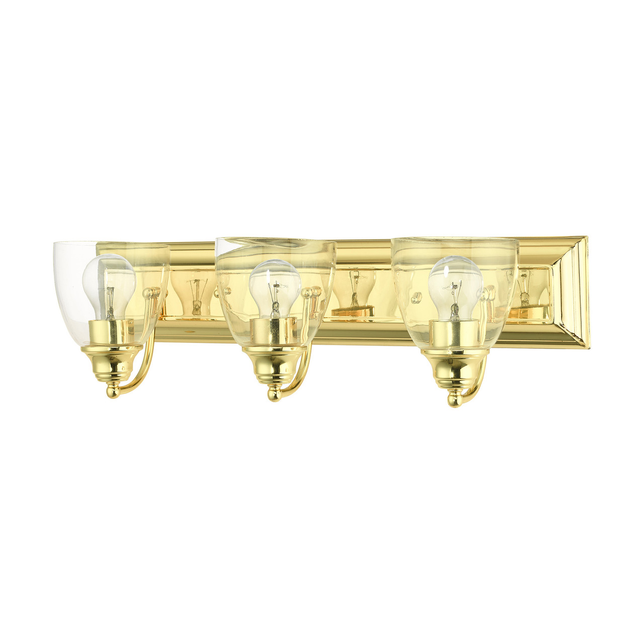 LIVEX LIGHTING 17073-02 Birmingham 3 Lt Polished Brass Vanity Sconce