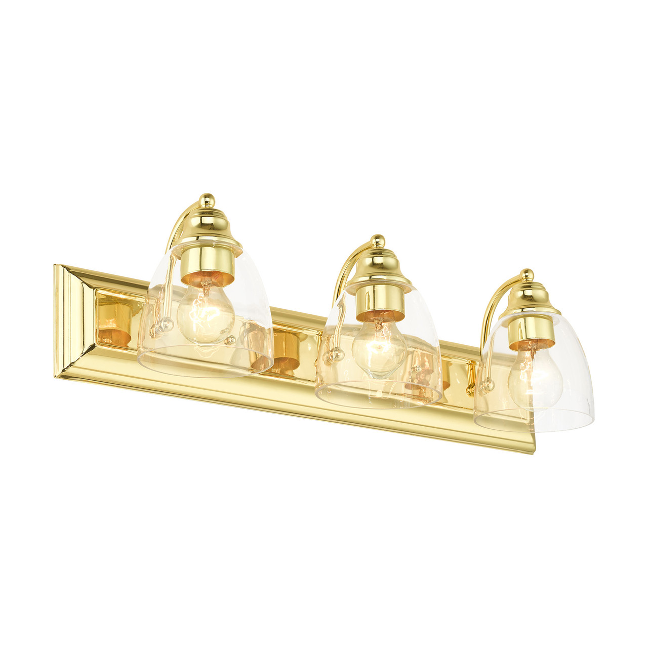 LIVEX LIGHTING 17073-02 Birmingham 3 Lt Polished Brass Vanity Sconce