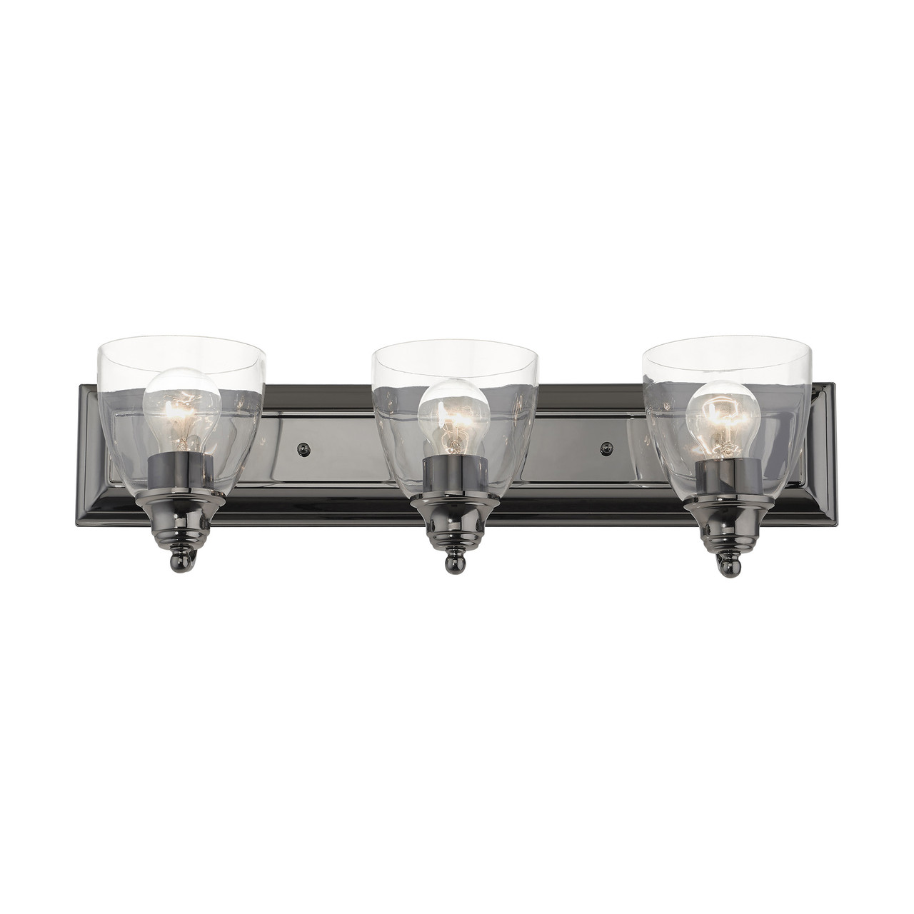 LIVEX LIGHTING 17073-46 Birmingham 3 Lt Black Chrome Vanity Sconce