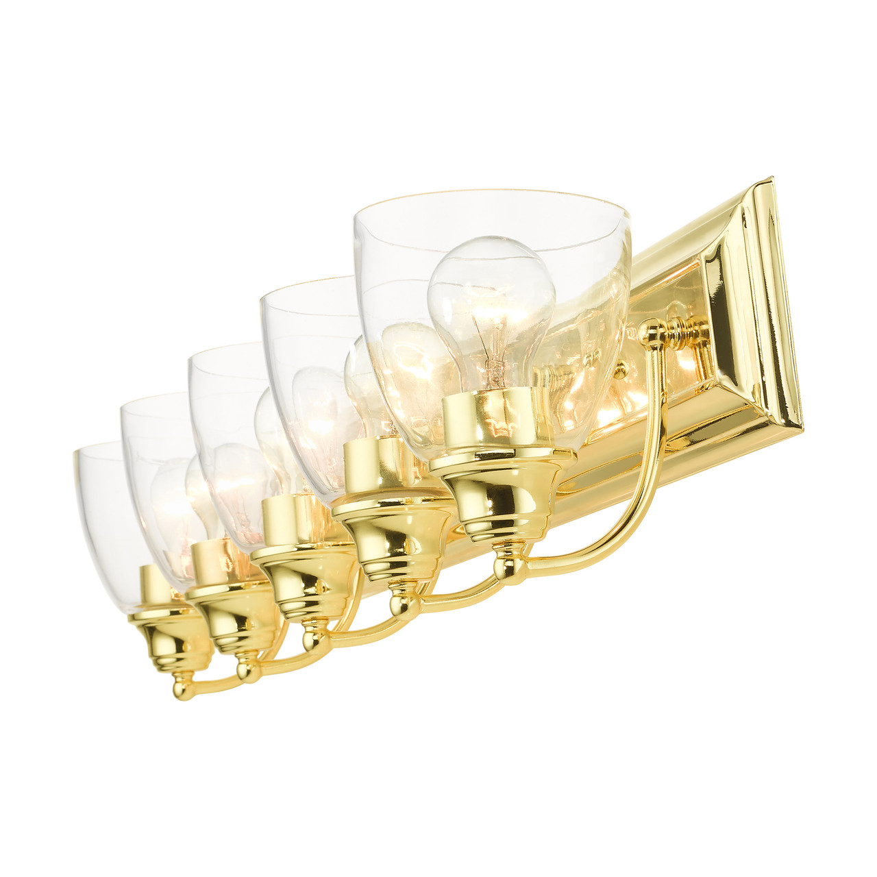 LIVEX LIGHTING 17075-02 Birmingham 5 Lt Polished Brass Vanity Sconce