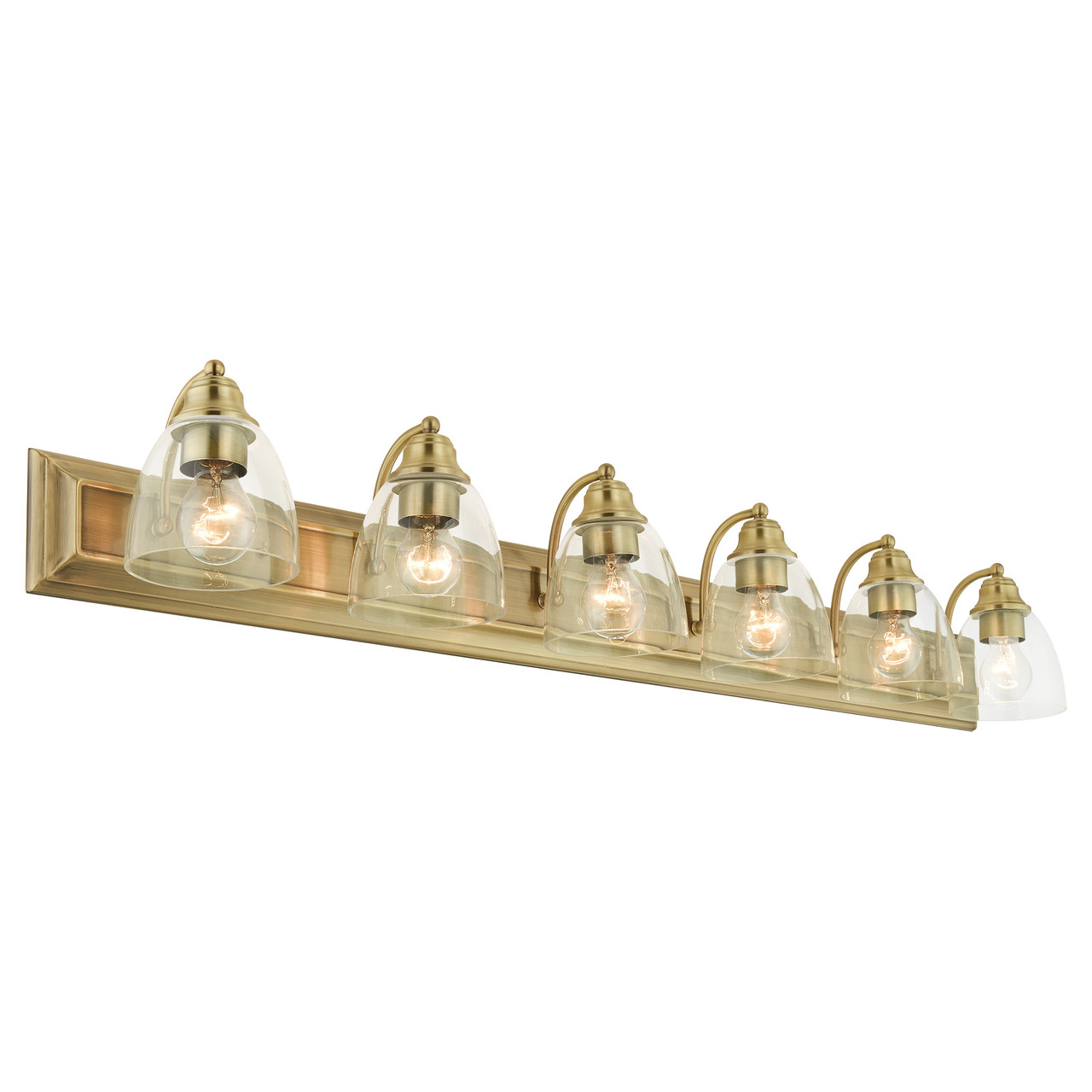 LIVEX LIGHTING 17076-01 Birmingham 6 Lt Antique Brass Vanity Sconce