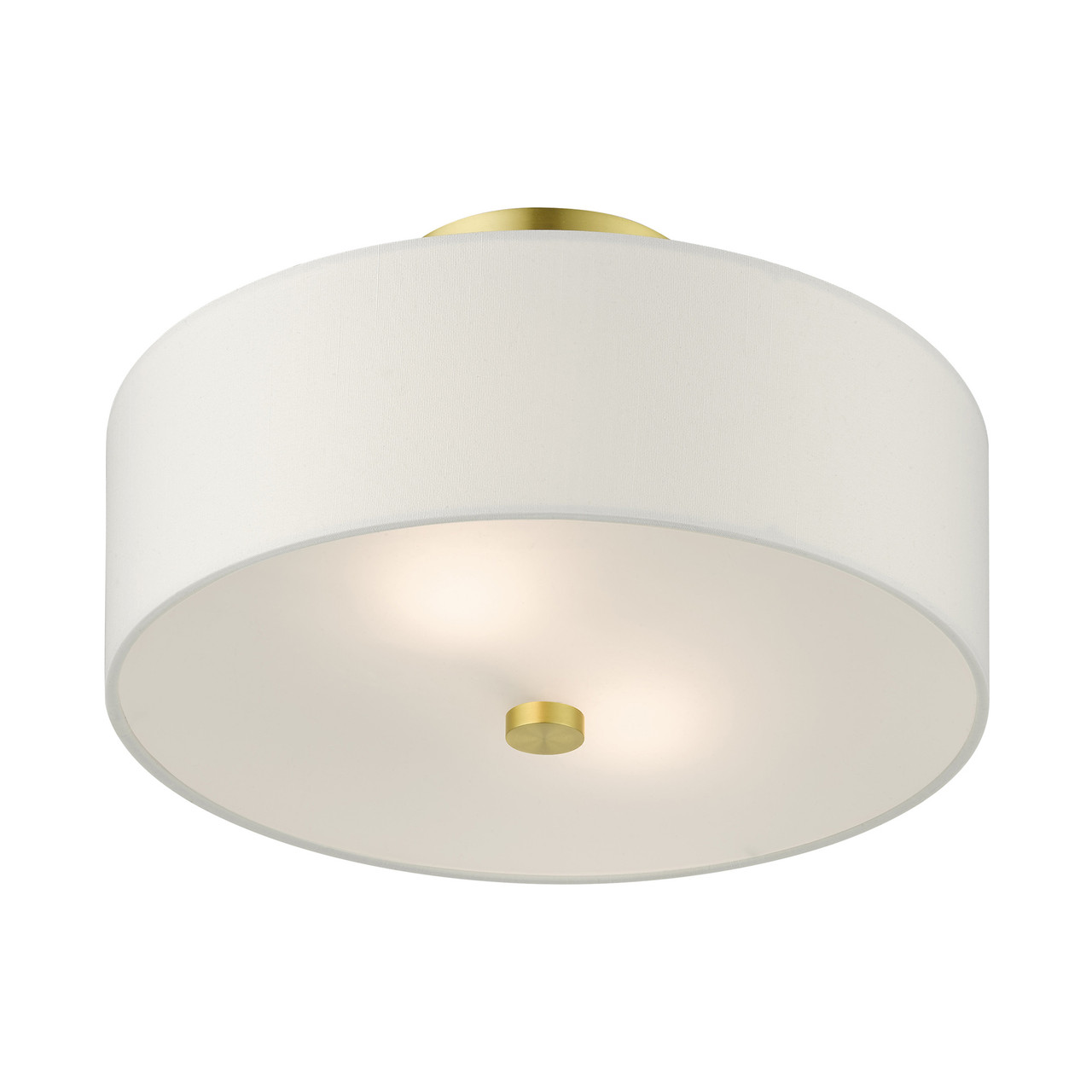 LIVEX LIGHTING 51053-12 Meridian 2 Lt Satin Brass Semi Flush