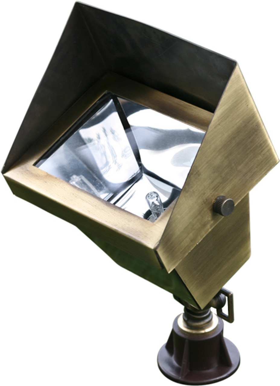 Dabmar Lighting LV-LED117-ABZ 2.5W & 12V JC-LED Solid Brass Area Flood Light with Hood - Antique Bronze