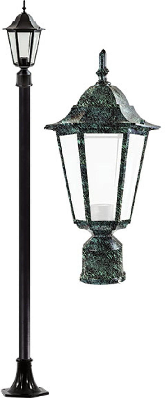 DABMAR LIGHTING GM1301S-LED6-VG-FR DANIELLA POST LIGHT FIXTURE W/ FROSTED GLASS LED 6W 85-265V, Verde Green