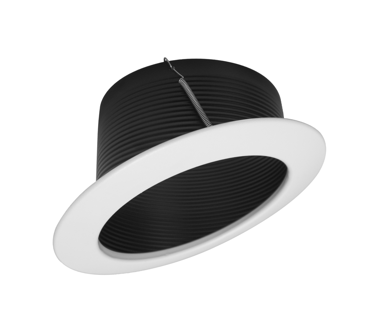 NICOR 17704 6 in. White Recessed Slope Trim with Black Baffle