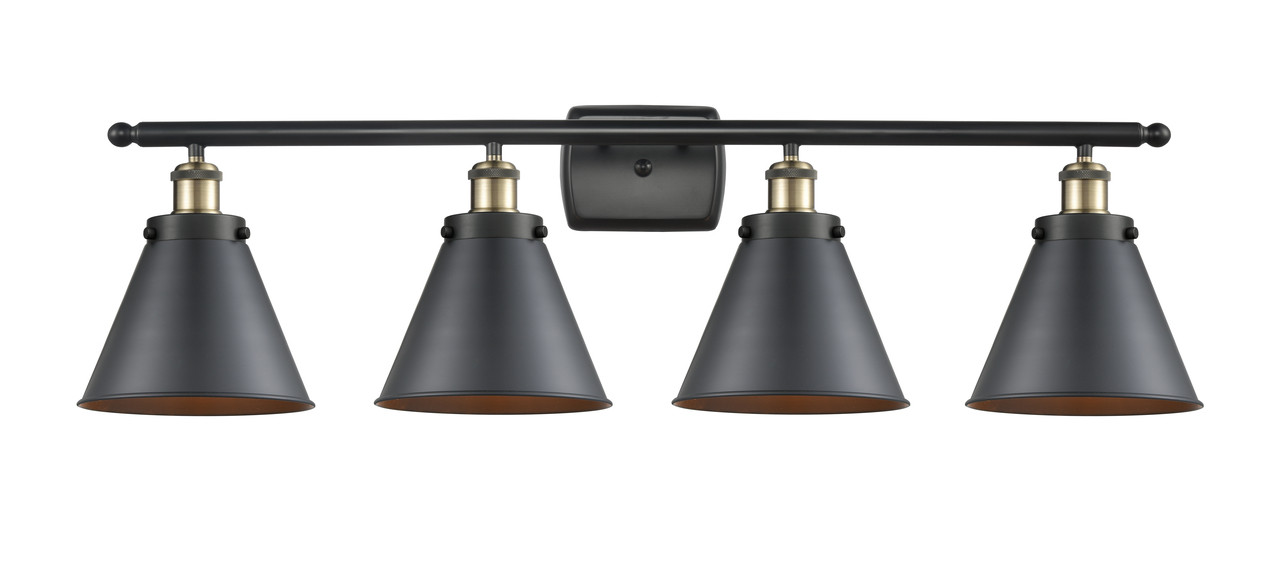 INNOVATIONS LIGHTING 916-4W-BAB-M13-BK Appalachian 3 Light Bath Vanity Light part of the Ballston Collection