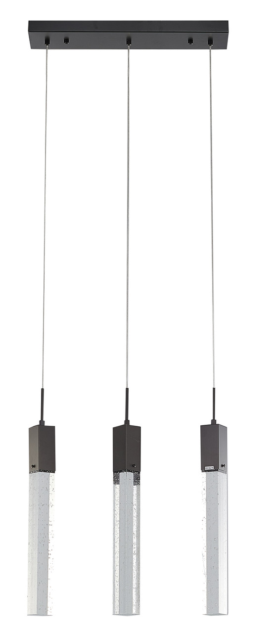 BETHEL INTERNATIONAL ADS02C3B 3-Light Island Lighting, Matte Black