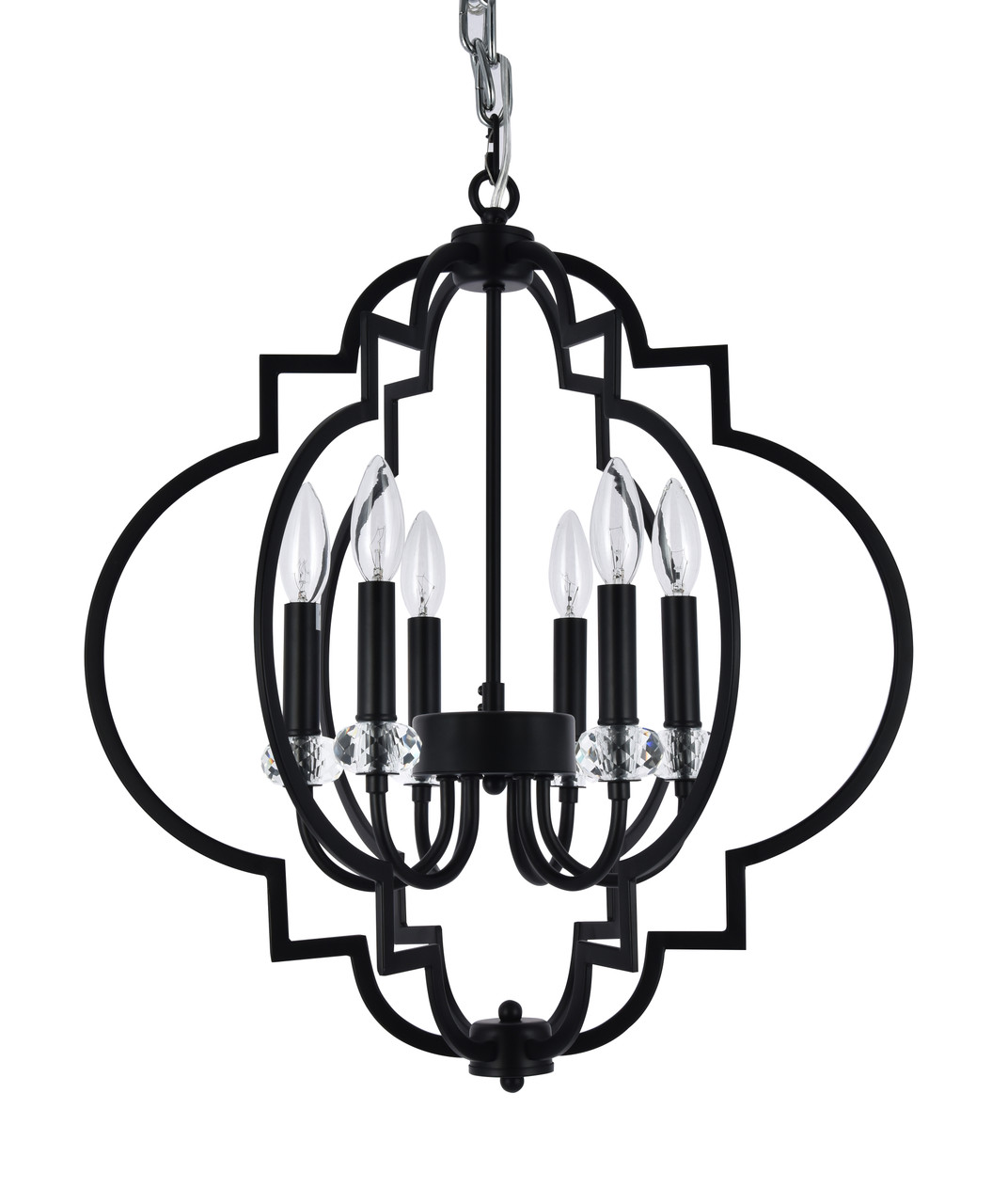 BETHEL INTERNATIONAL LA13C20BLK 6-Light Ceiling Fixture, Black