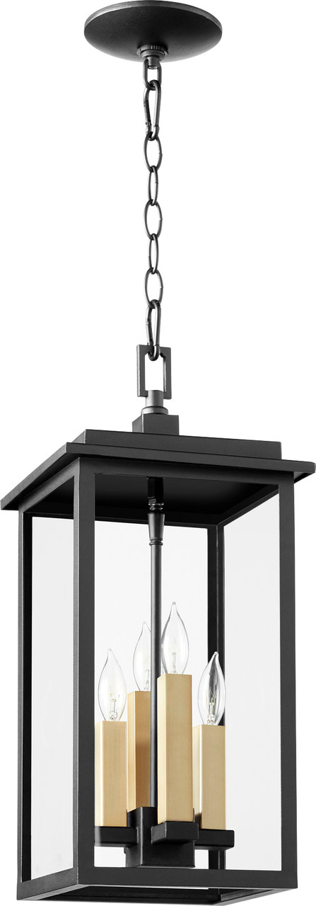 QUORUM 7028-4-69 Westerly 4-Light Pendant Light,Noir