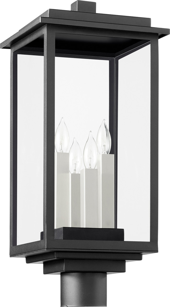 QUORUM 7029-4-69 Westerly 4-Light Post Light,Noir