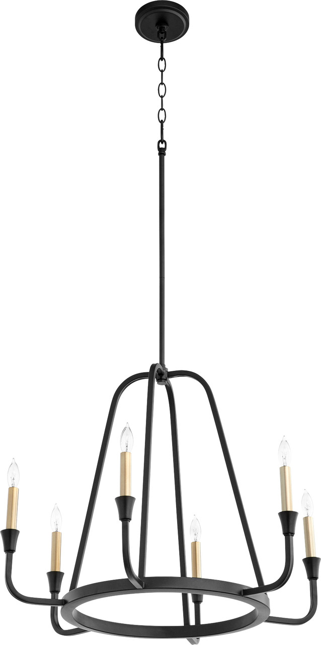 QUORUM 6314-6-69 Marquee 6-Light Chandelier,Noir