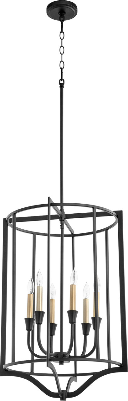 QUORUM 6814-6-69 Marquee 6-Light Pendant Light,Noir