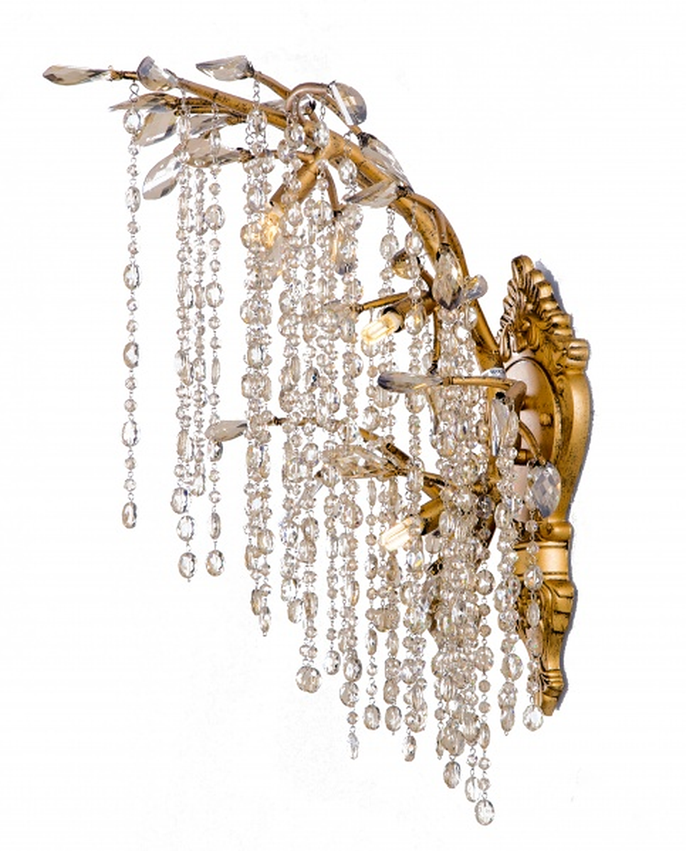 BETHEL INTERNATIONAL AZ02GD 3-Light Wall Sconce,Gold